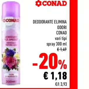 Deodorante elimina odori Conad