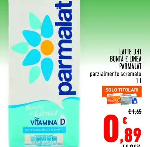 Latte UHT parzialmente scremato Parmalat