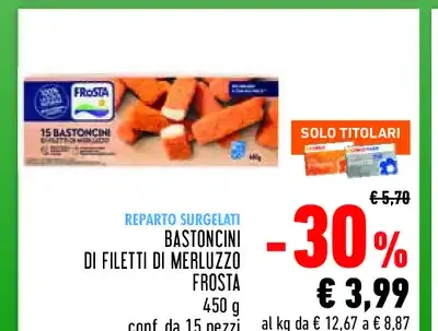 Bastoncini di filetti di merluzzo Frosta