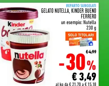 Gelato Nutella, Kinder Bueno Ferrero