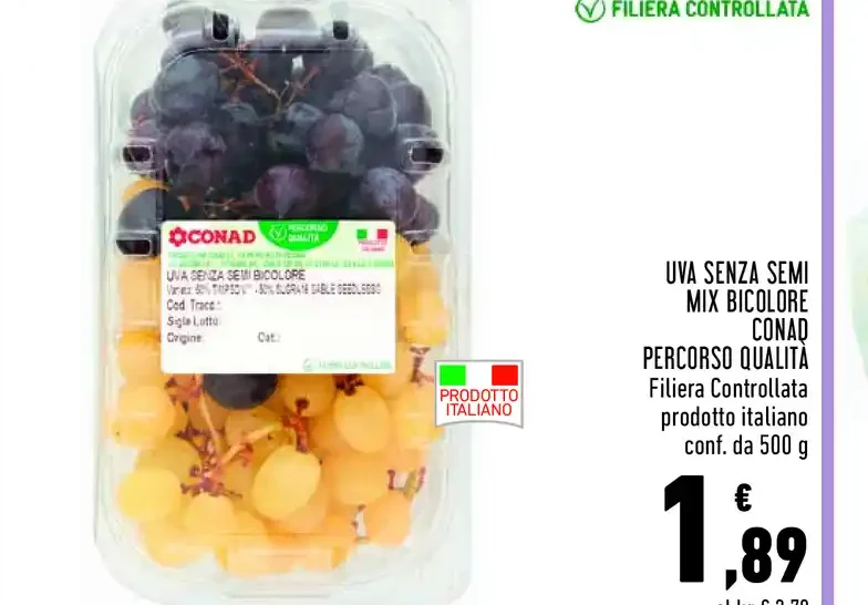 Uva senza semi mix bicolore