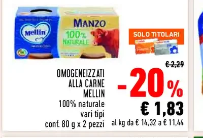 Omogeneizzati alla carne Mellin