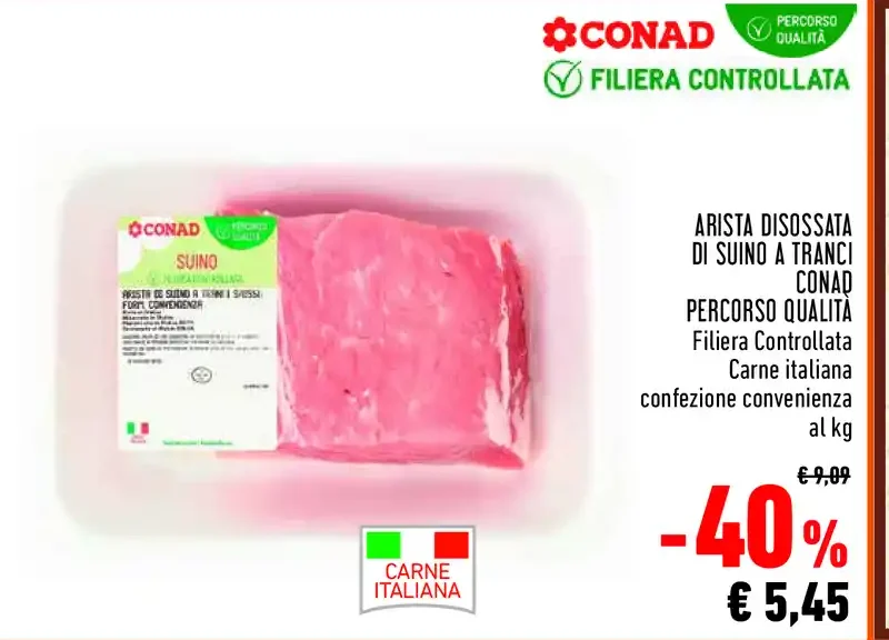 Arista disossata di suino a tranci