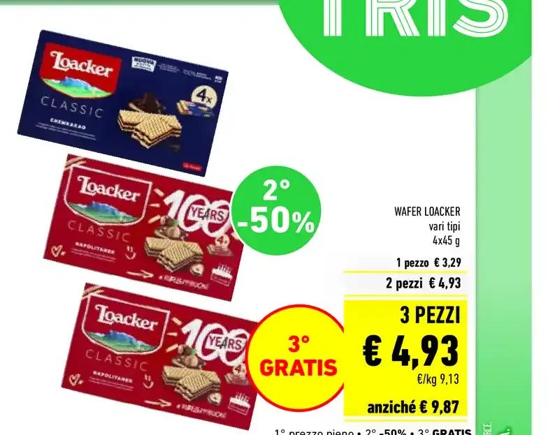 Wafer Loacker 4x45 g