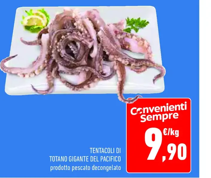 Tentacoli di totano gigante del Pacifico