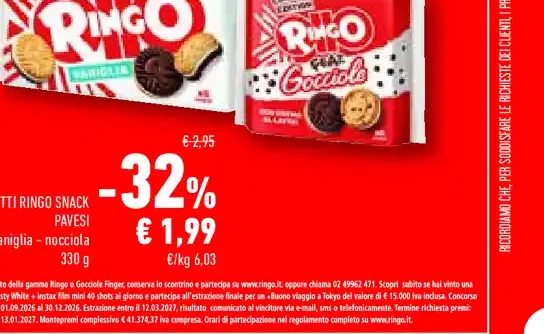 Biscotti Ringo snack Pavesi