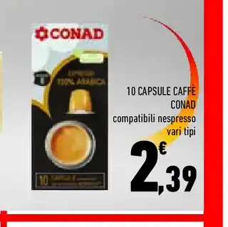 Capsule caffè Conad compatibili Nespresso