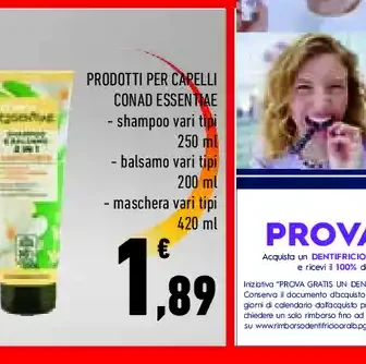 Prodotti per capelli Conad Essentiae