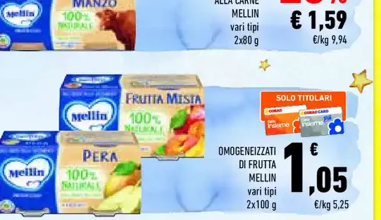 Omogeneizzati frutta Mellin