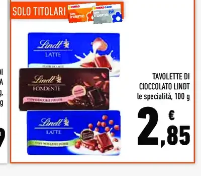 Tavolette di cioccolato Lindt