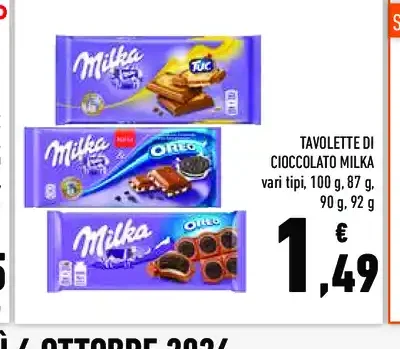Tavolette di cioccolato Milka