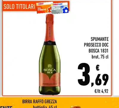 Spumante Prosecco DOC Bosca 1831