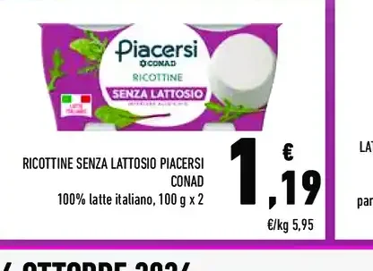 Ricottine senza lattosio
