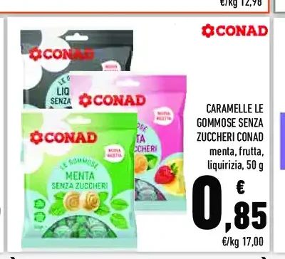 Caramelle gommose senza zuccheri Conad