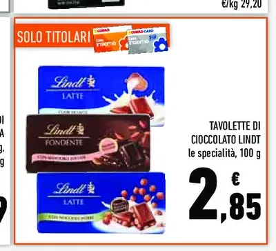 Tavolette di cioccolato Lindt