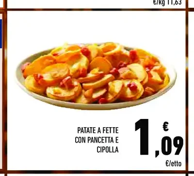 Patate a fette con pancetta e cipolla