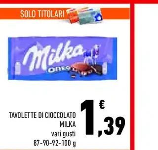 Tavolette di cioccolato Milka