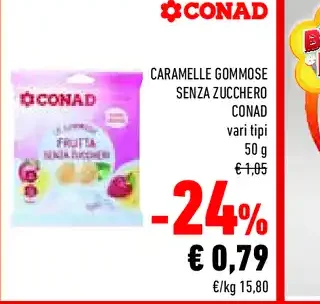 Caramelle gommose senza zucchero Conad