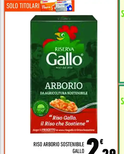 Riso Arborio sostenibile Gallo