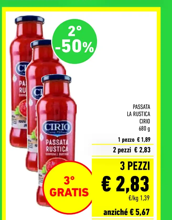 Passata rustica Cirio 680 g