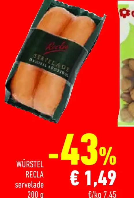 Würstel Recla servelade