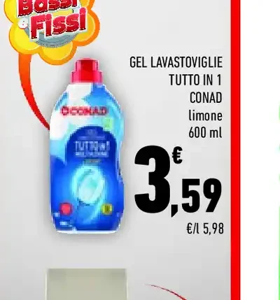 Gel lavastoviglie Tutto in 1 Conad limone
