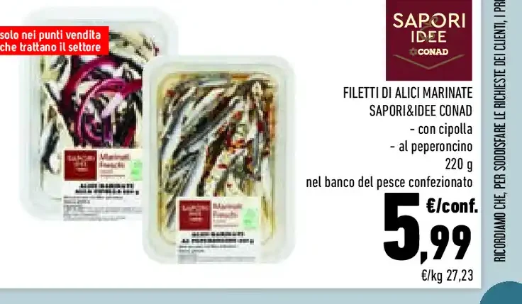 Filetti di alici marinate Sapori&Idee Conad