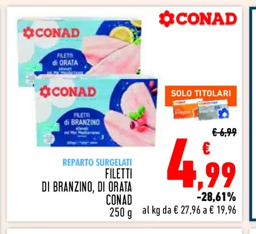 Filetti di branzino e orata Conad