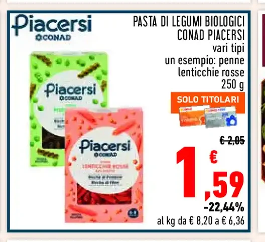 Pasta di legumi biologici Conad Piacersi