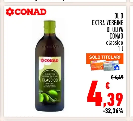 Olio extravergine di oliva Conad classico