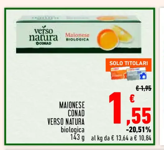 Maionese Conad Verso Natura biologica