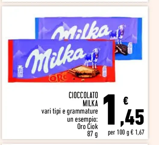 Cioccolato Milka Oreo