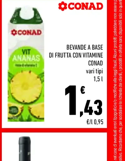 Bevanda a base di frutta con vitamine Conad