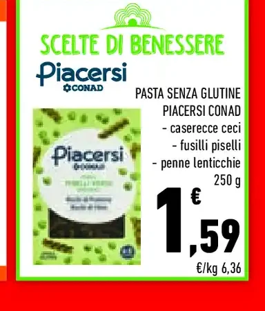 Pasta senza glutine Piacersi Conad