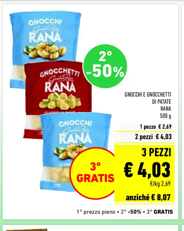 Gnocchi e gnocchetti di patate Rana