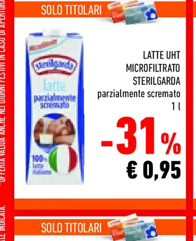 Latte UHT microfiltrato Sterilgarda parzialmente scremato
