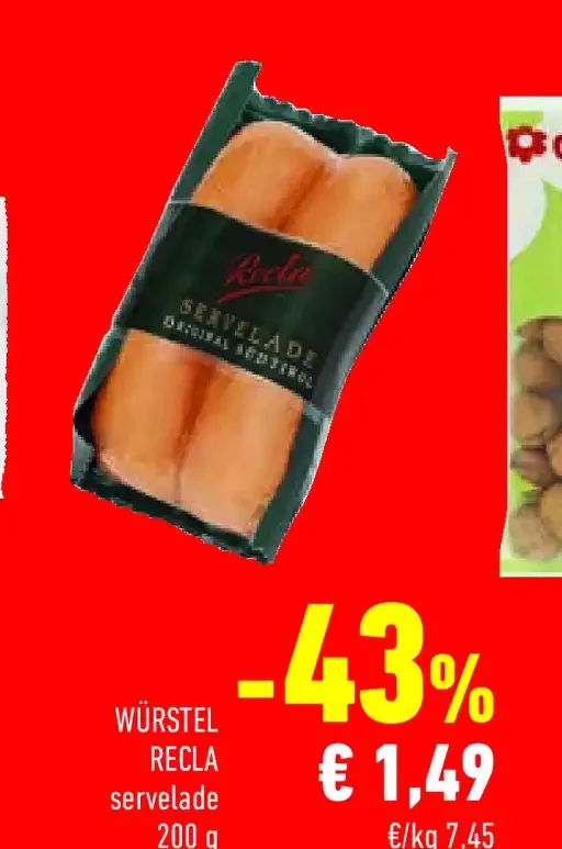 Würstel Recla servelade
