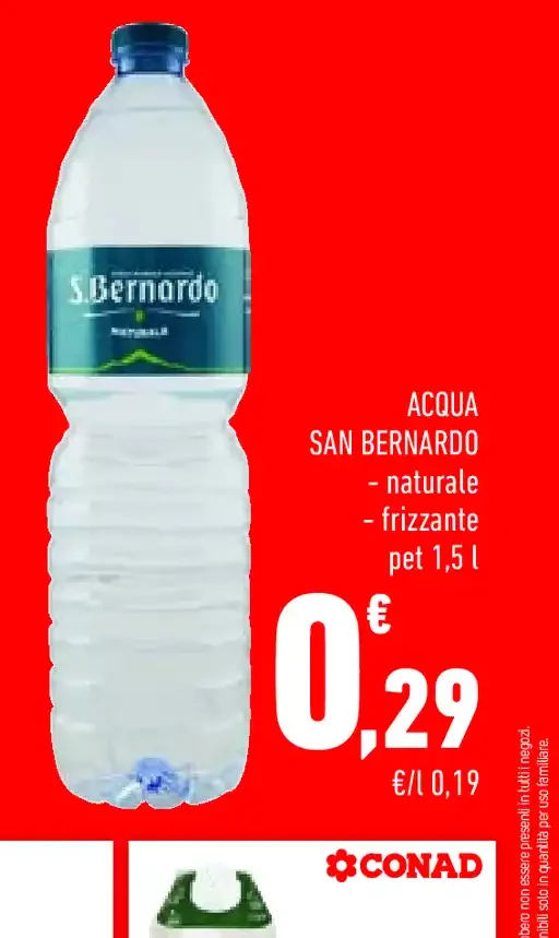 Acqua San Bernardo naturale/frizzante