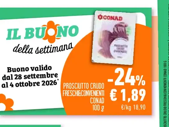 Prosciutto crudo Freschissimi Conad