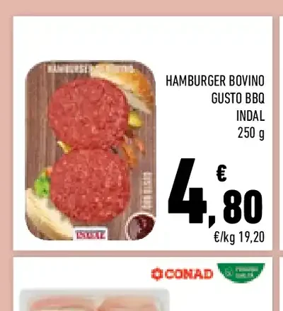 Hamburger bovino gusto BBQ Indal