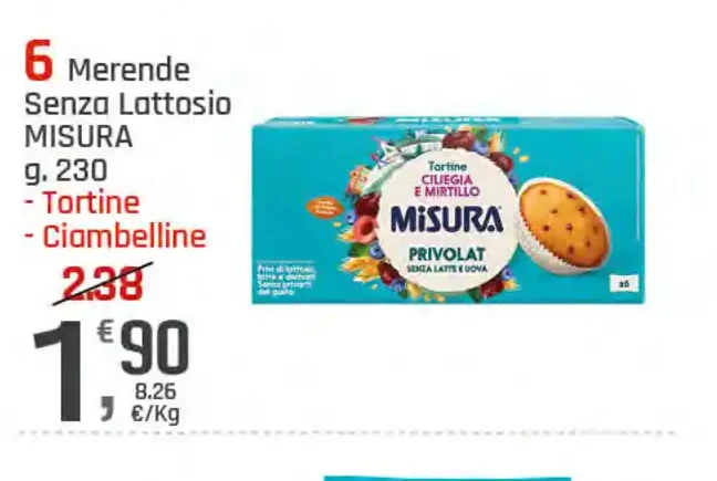 Merende senza lattosio Misura
