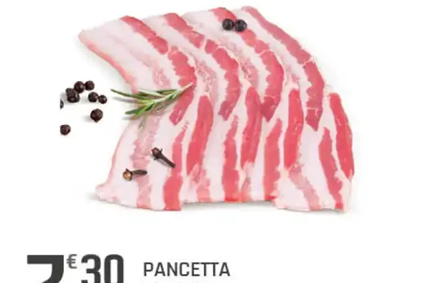 Pancetta di suino a fette