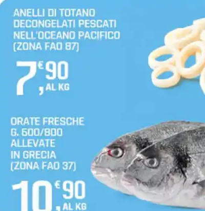 Anelli di totano decongelati