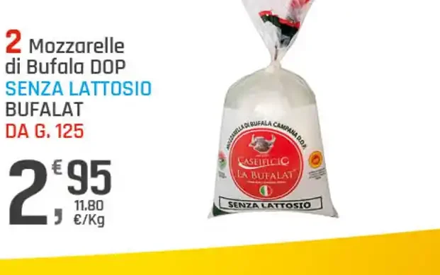 Mozzarella di bufala DOP senza lattosio