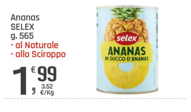 Ananas al naturale o allo sciroppo