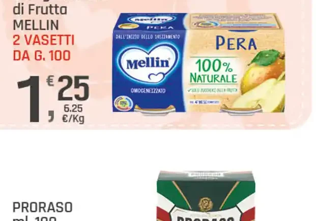 Omogeneizzati di frutta Mellin