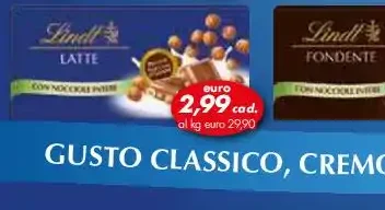 Cioccolato Lindt Latte Nocciole