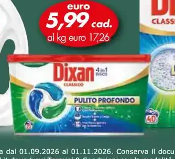 Dixan Classico detergente in capsule