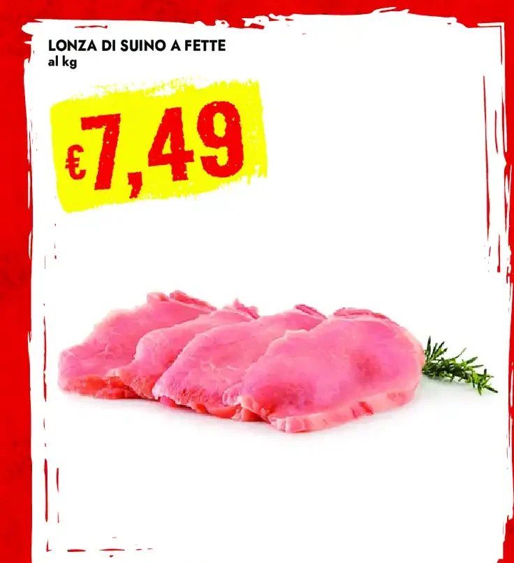 Lonza di suino a fette
