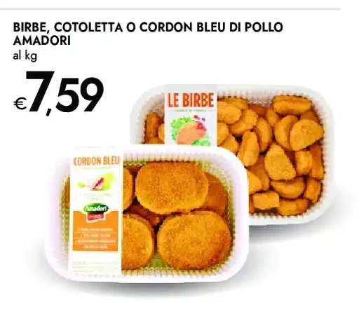 Birbe, cotoletta o cordon bleu di pollo Amadori